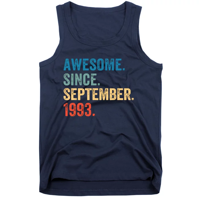 30 Years Old Awesome Since September 1993 30th Birthday Tank Top