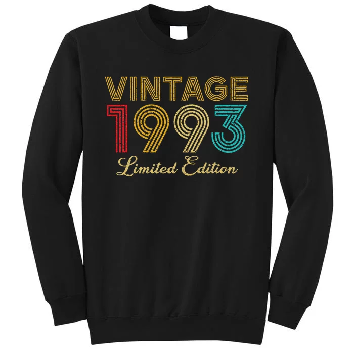 30 Years Old Vintage 1993 Limited Edition 30th Birthday Tall Sweatshirt