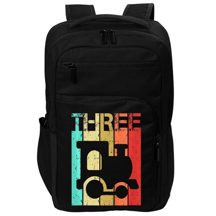 3 Year Old Train Birthday Third 3rd Birthday Impact Tech Backpack