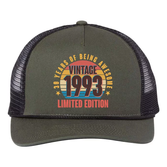 30 Years Of Being Awesome 1993 Limited Edition Vintage Retro Retro Rope Trucker Hat Cap