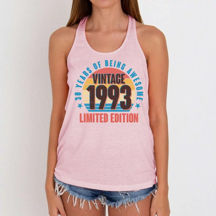 30 Years Of Being Awesome 1993 Limited Edition Vintage Retro Women's Knotted Racerback Tank