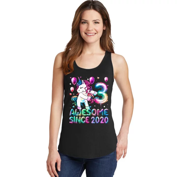 3 Years Old Unicorn Flossing 3rd Birthday Girl Unicorn Party Ladies Essential Tank