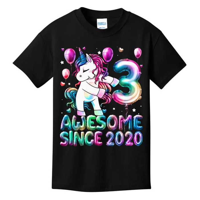 3 Years Old Unicorn Flossing 3rd Birthday Girl Unicorn Party Kids T-Shirt