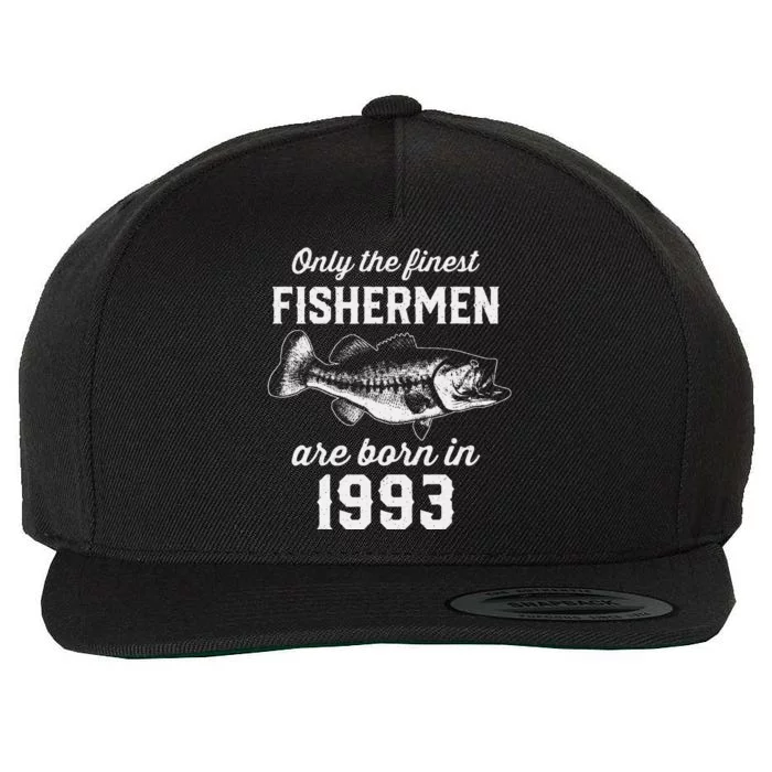 30 Year Old Fisherman Fishing 1993 30th Birthday Wool Snapback Cap