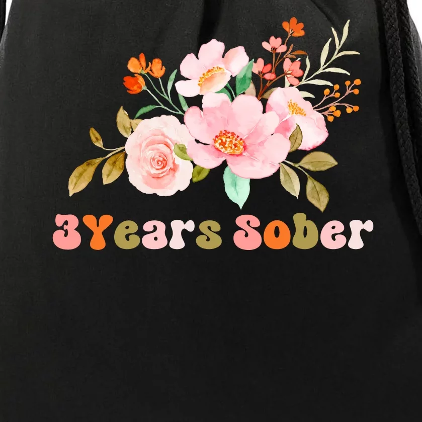 3 Years Sober Gift Sober Anniversary Gift Sobriety Gift Recovery Soberversary Drawstring Bag