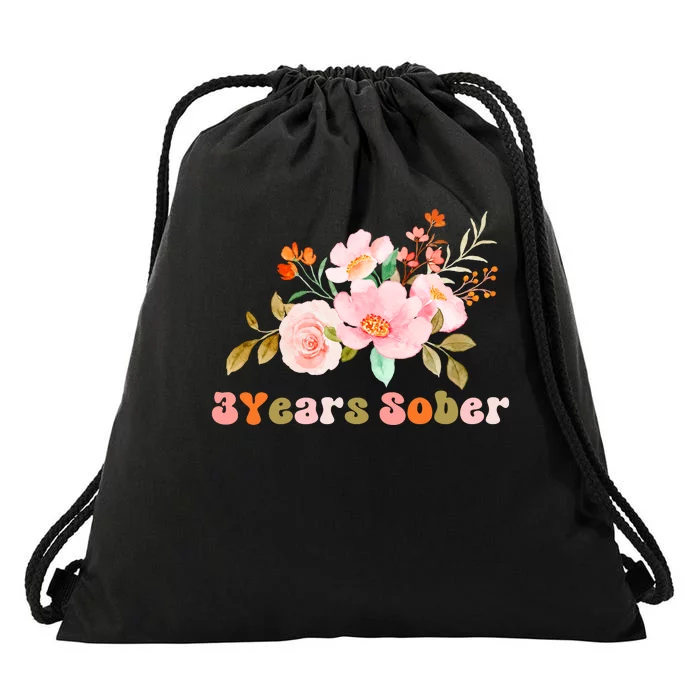 3 Years Sober Gift Sober Anniversary Gift Sobriety Gift Recovery Soberversary Drawstring Bag