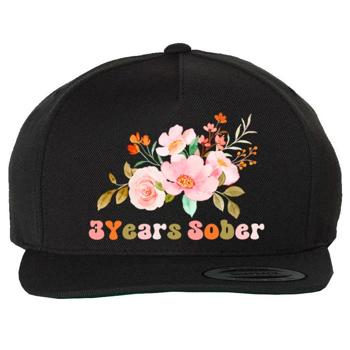 3 Years Sober Gift Sober Anniversary Gift Sobriety Gift Recovery Soberversary Wool Snapback Cap