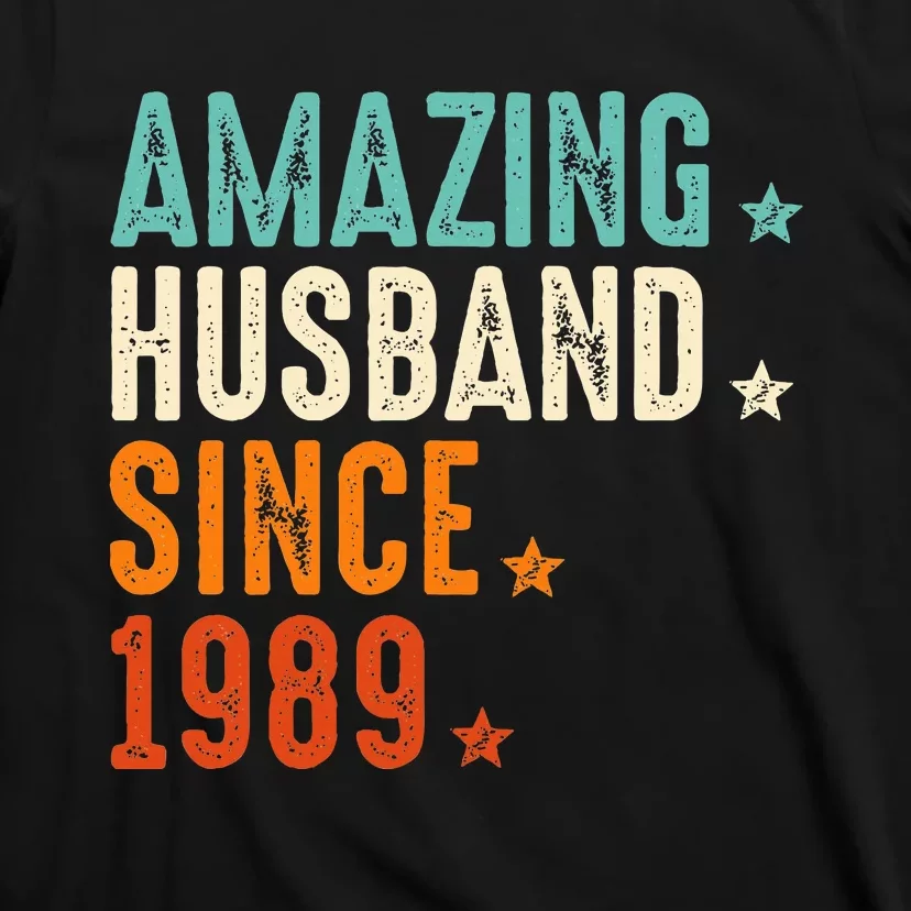 35 Years Wedding Anniversary Amazing Husband Since 1989 T-Shirt