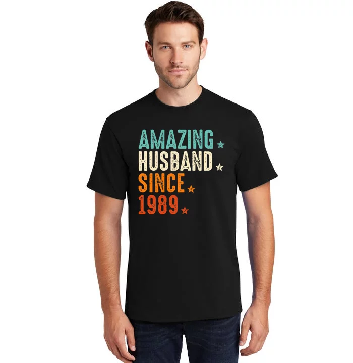 35 Years Wedding Anniversary Amazing Husband Since 1989 Tall T-Shirt