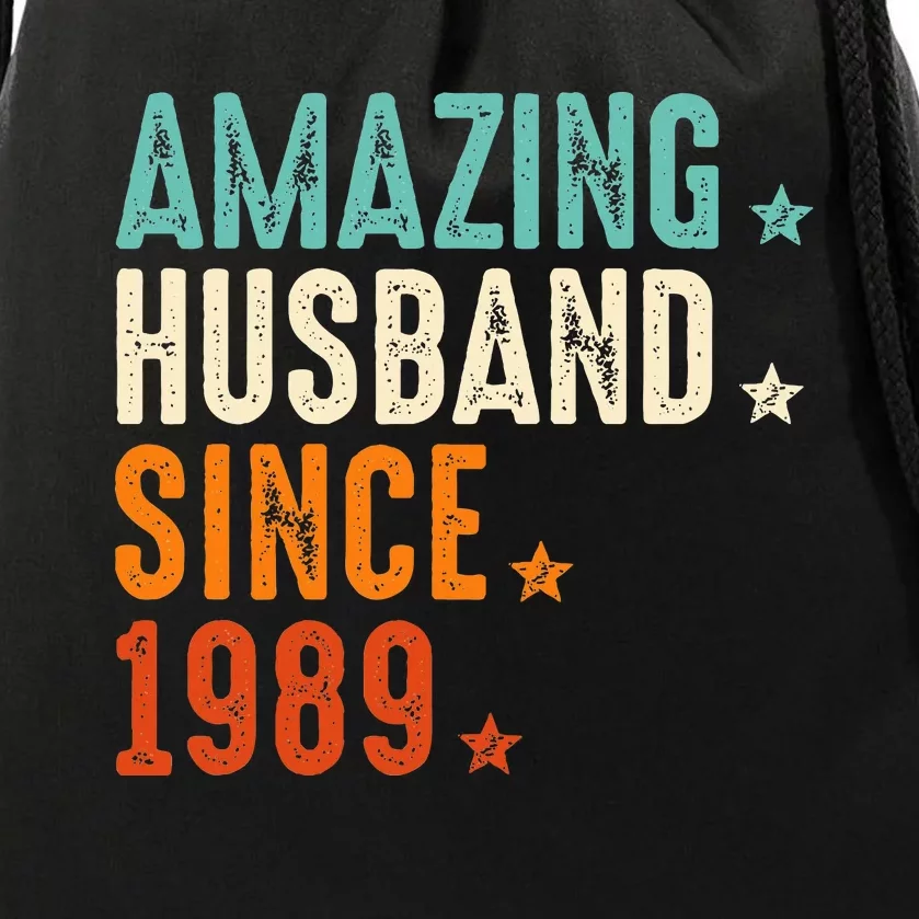 35 Years Wedding Anniversary Amazing Husband Since 1989 Drawstring Bag