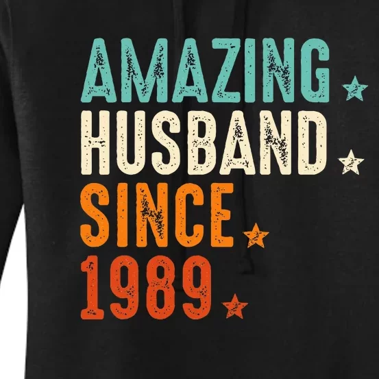 35 Years Wedding Anniversary Amazing Husband Since 1989 Women's Pullover Hoodie