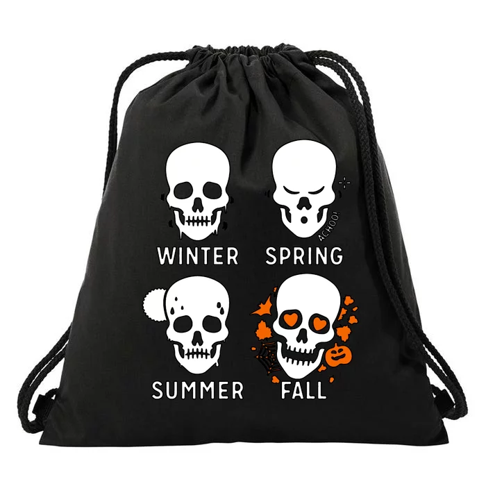 4 Seasons Skeleton Winter Summer Fall Spring Drawstring Bag