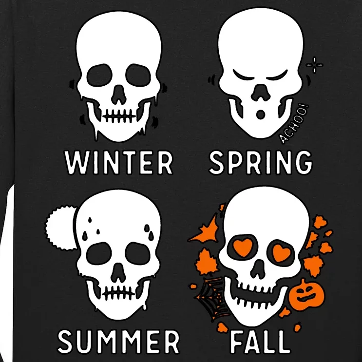 4 Seasons Skeleton Winter Summer Fall Spring Tall Long Sleeve T-Shirt