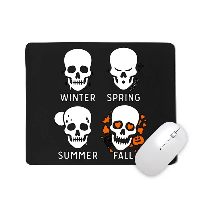 4 Seasons Skeleton Winter Summer Fall Spring Mousepad