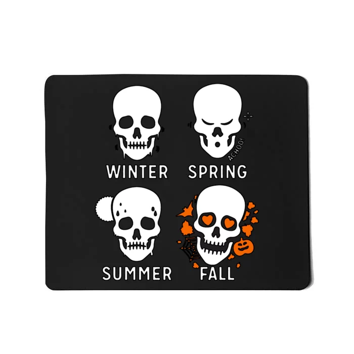 4 Seasons Skeleton Winter Summer Fall Spring Mousepad