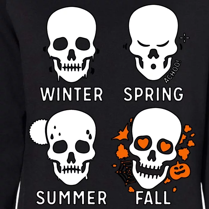 4 Seasons Skeleton Winter Summer Fall Spring Womens California Wash Sweatshirt