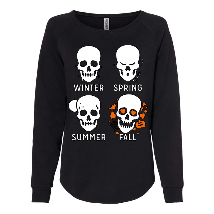 4 Seasons Skeleton Winter Summer Fall Spring Womens California Wash Sweatshirt