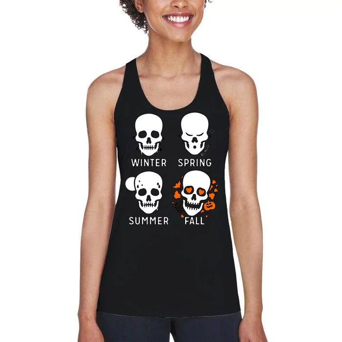 4 Seasons Skeleton Winter Summer Fall Spring Women's Racerback Tank