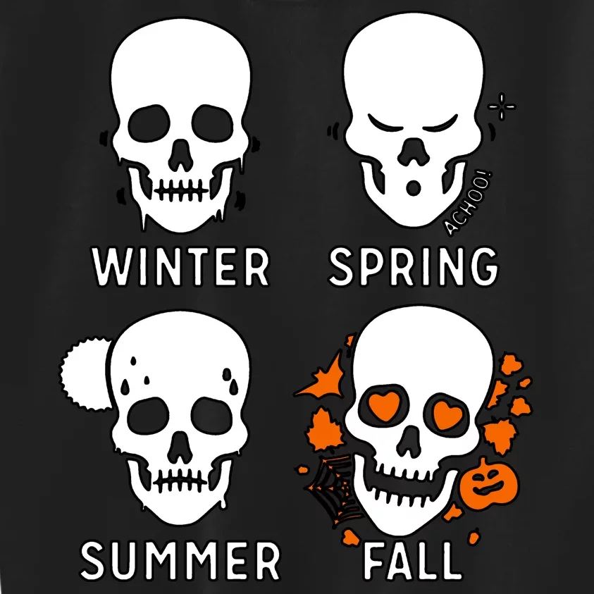 4 Seasons Skeleton Winter Summer Fall Spring Kids Sweatshirt