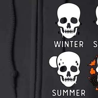 4 Seasons Skeleton Winter Summer Fall Spring Full Zip Hoodie