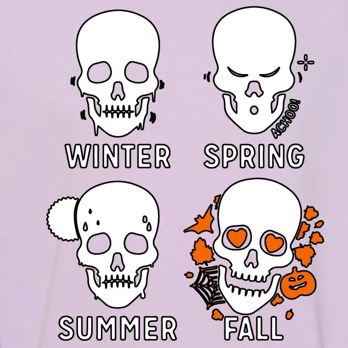 4 Seasons Skeleton Winter Summer Fall Spring Garment-Dyed Sweatshirt