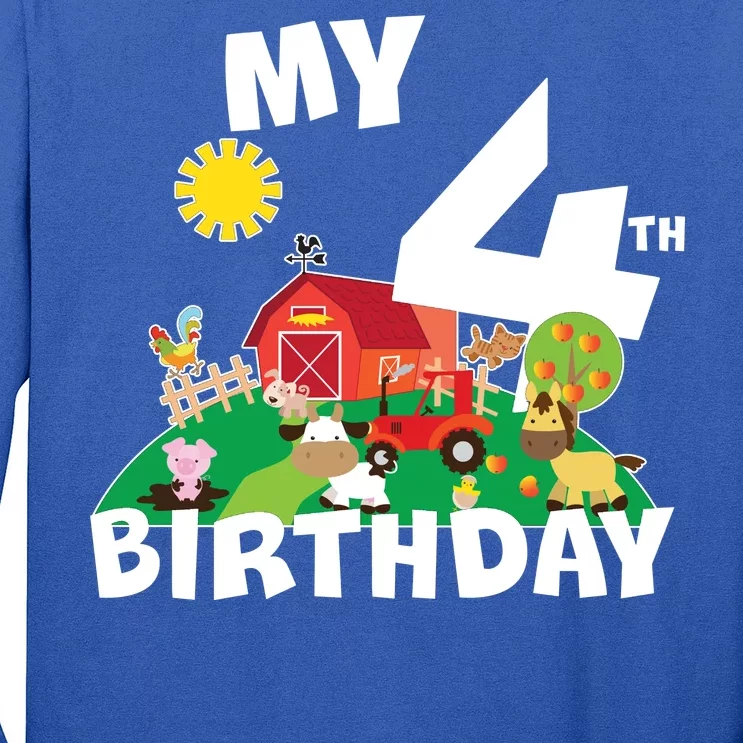 4 Year Old Farm My 4th Birthday Long Sleeve Shirt