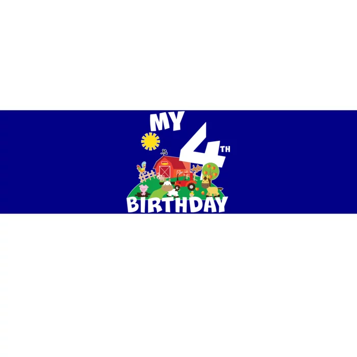 4 Year Old Farm My 4th Birthday Bumper Sticker