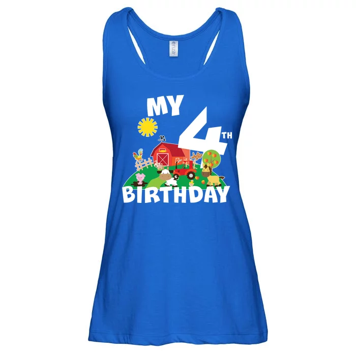 4 Year Old Farm My 4th Birthday Ladies Essential Flowy Tank