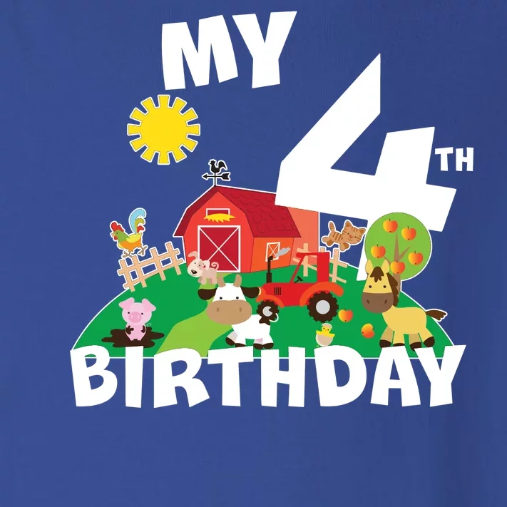 4 Year Old Farm My 4th Birthday Toddler Long Sleeve Shirt