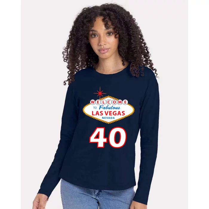 40 Years Old In Vegas - 40th Birthday Womens Cotton Relaxed Long Sleeve T-Shirt