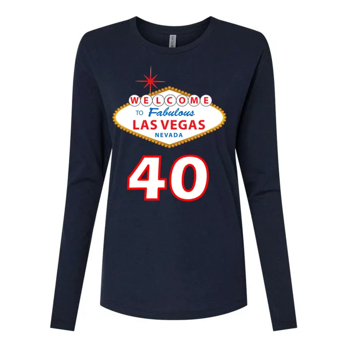 40 Years Old In Vegas - 40th Birthday Womens Cotton Relaxed Long Sleeve T-Shirt