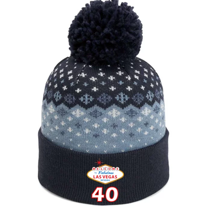 40 Years Old In Vegas - 40th Birthday The Baniff Cuffed Pom Beanie