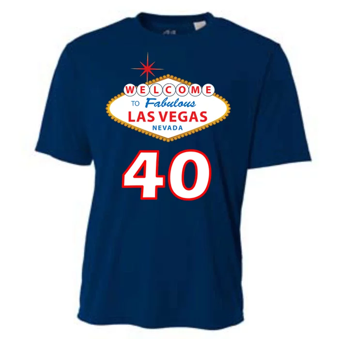 40 Years Old In Vegas - 40th Birthday Cooling Performance Crew T-Shirt