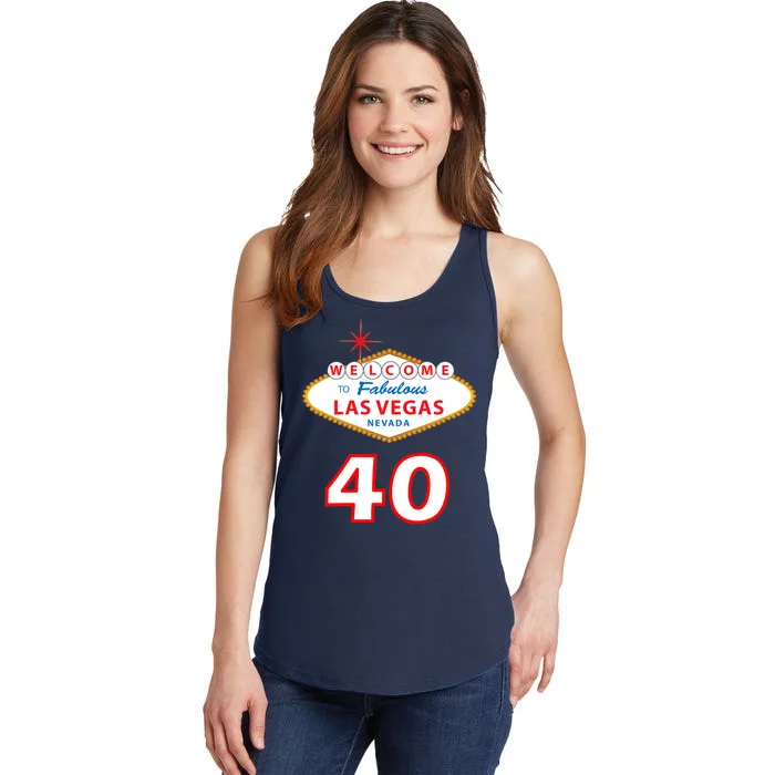 40 Years Old In Vegas - 40th Birthday Ladies Essential Tank