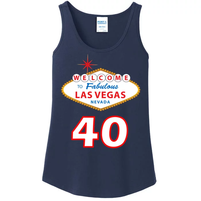 40 Years Old In Vegas - 40th Birthday Ladies Essential Tank