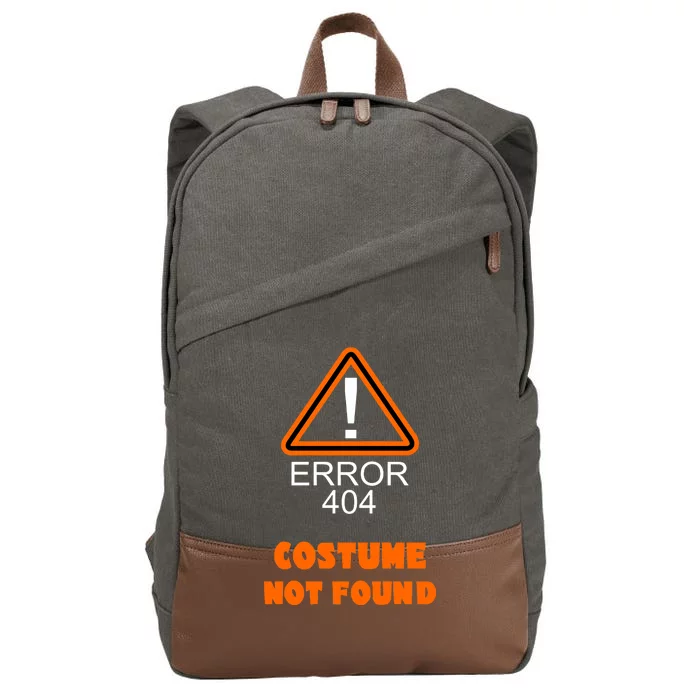 404 Error Costume Not Found Halloween Cotton Canvas Backpack