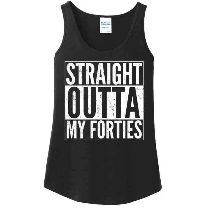 40th Birthday - Straight Outta My Forties Ladies Essential Tank