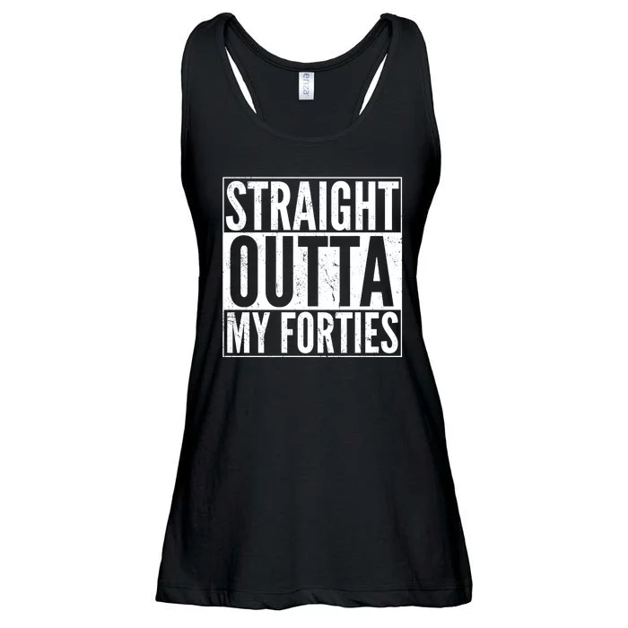 40th Birthday - Straight Outta My Forties Ladies Essential Flowy Tank