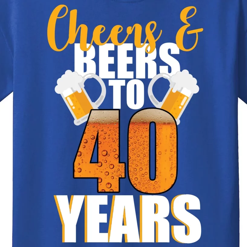 40th Birthday Cheers & Beers To 40 Years Kids T-Shirt