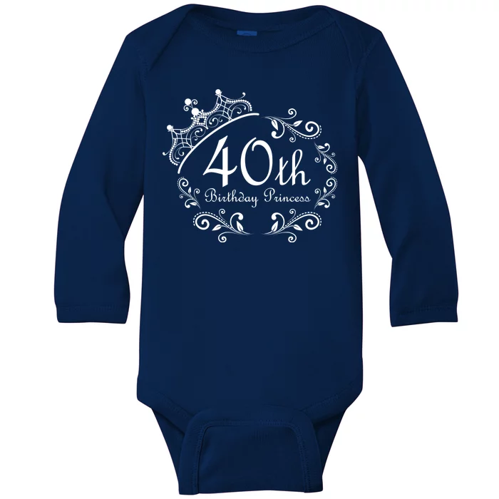 40th Birthday Princess Baby Long Sleeve Bodysuit