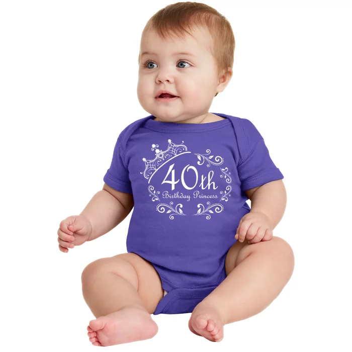 40th Birthday Princess Baby Bodysuit