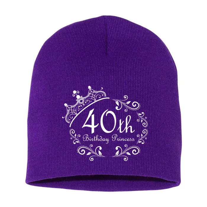 40th Birthday Princess Short Acrylic Beanie