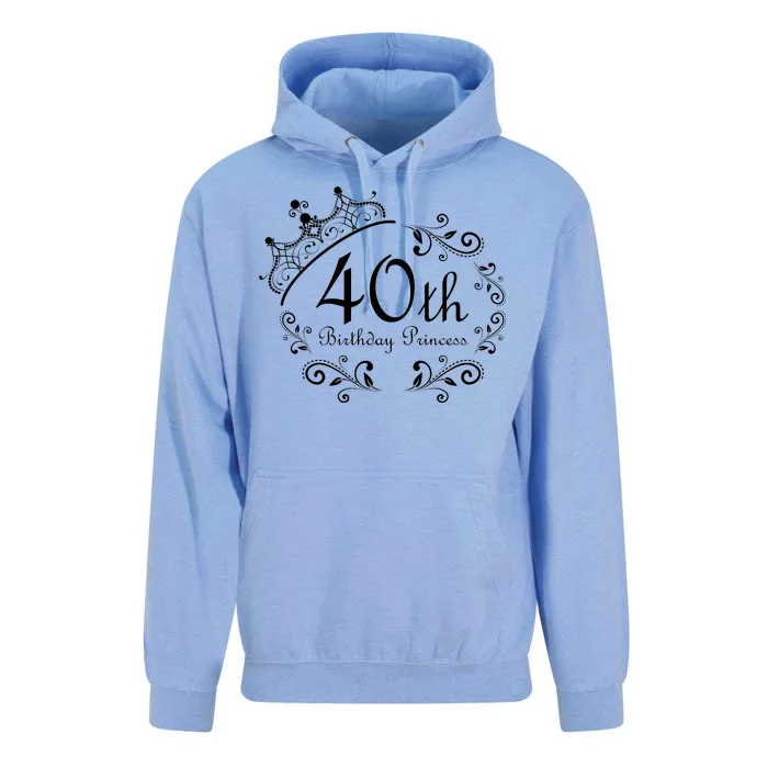 40th Birthday Princess Unisex Surf Hoodie