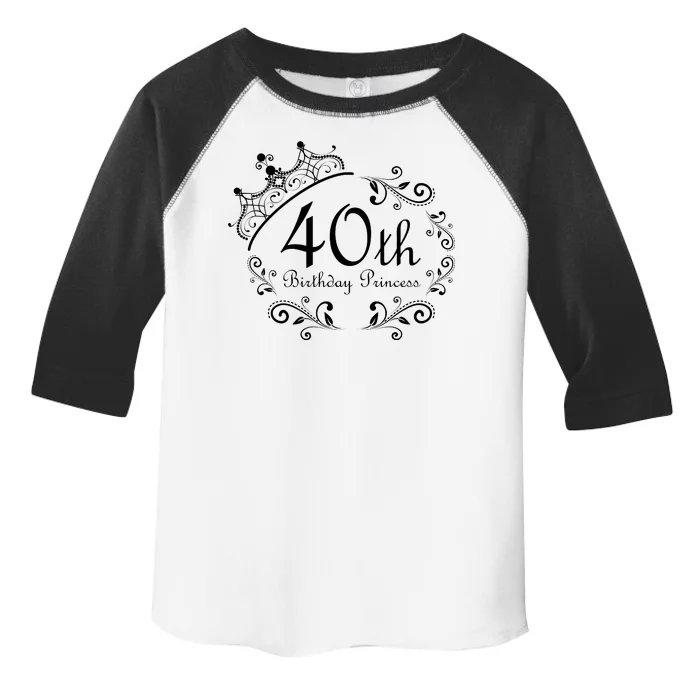 40th Birthday Princess Toddler Fine Jersey T-Shirt