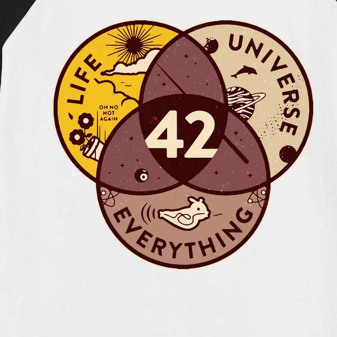 42 Answers To Life Universe Everything Hitchhikers Galaxy Guide Baseball Sleeve Shirt