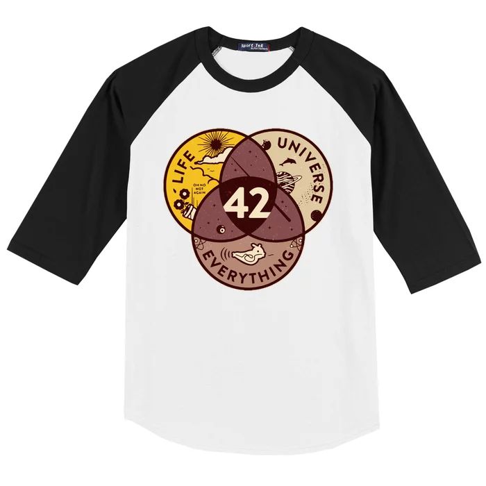 42 Answers To Life Universe Everything Hitchhikers Galaxy Guide Baseball Sleeve Shirt