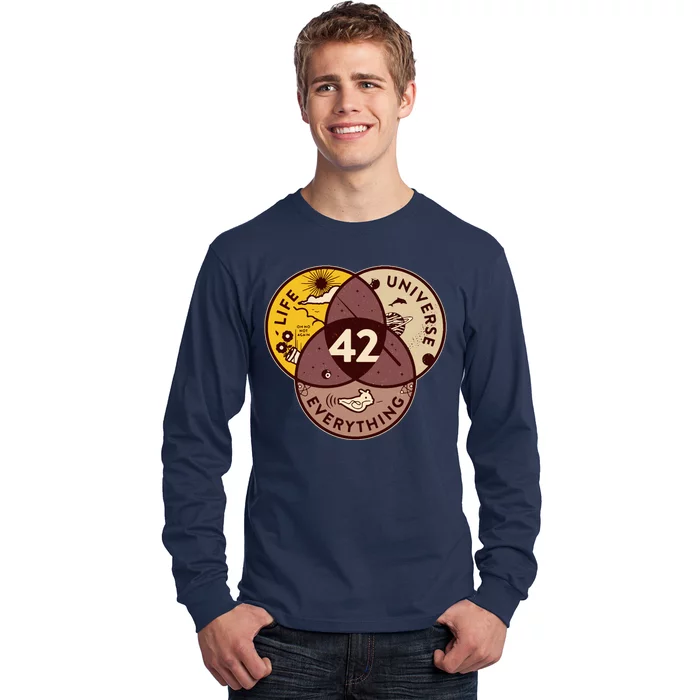 42 Answers To Life Universe Everything Hitchhikers Galaxy Guide Long Sleeve Shirt