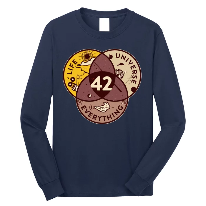 42 Answers To Life Universe Everything Hitchhikers Galaxy Guide Long Sleeve Shirt