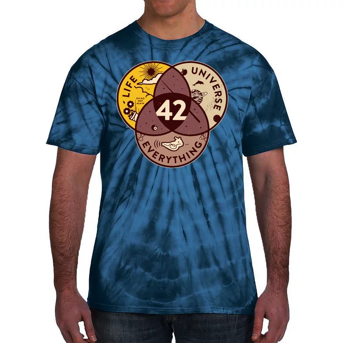 42 Answers To Life Universe Everything Hitchhikers Galaxy Guide Tie-Dye T-Shirt