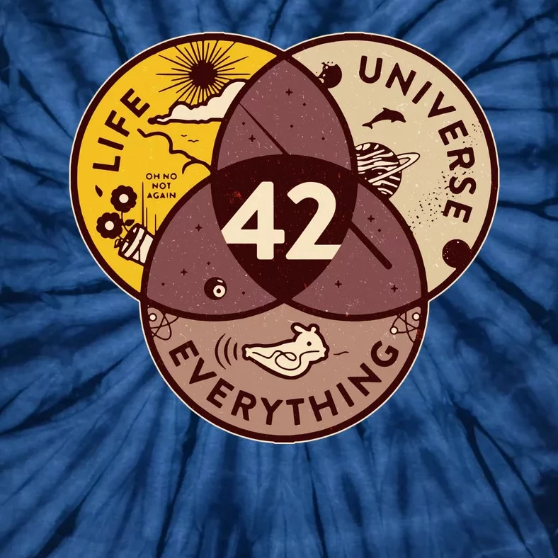 42 Answers To Life Universe Everything Hitchhikers Galaxy Guide Tie-Dye T-Shirt